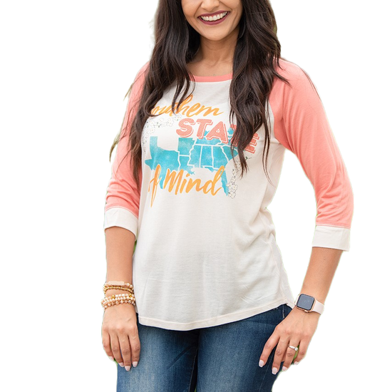 Southern Grace Ladies Southern State Of Mind Graphic T-Shirt 8103