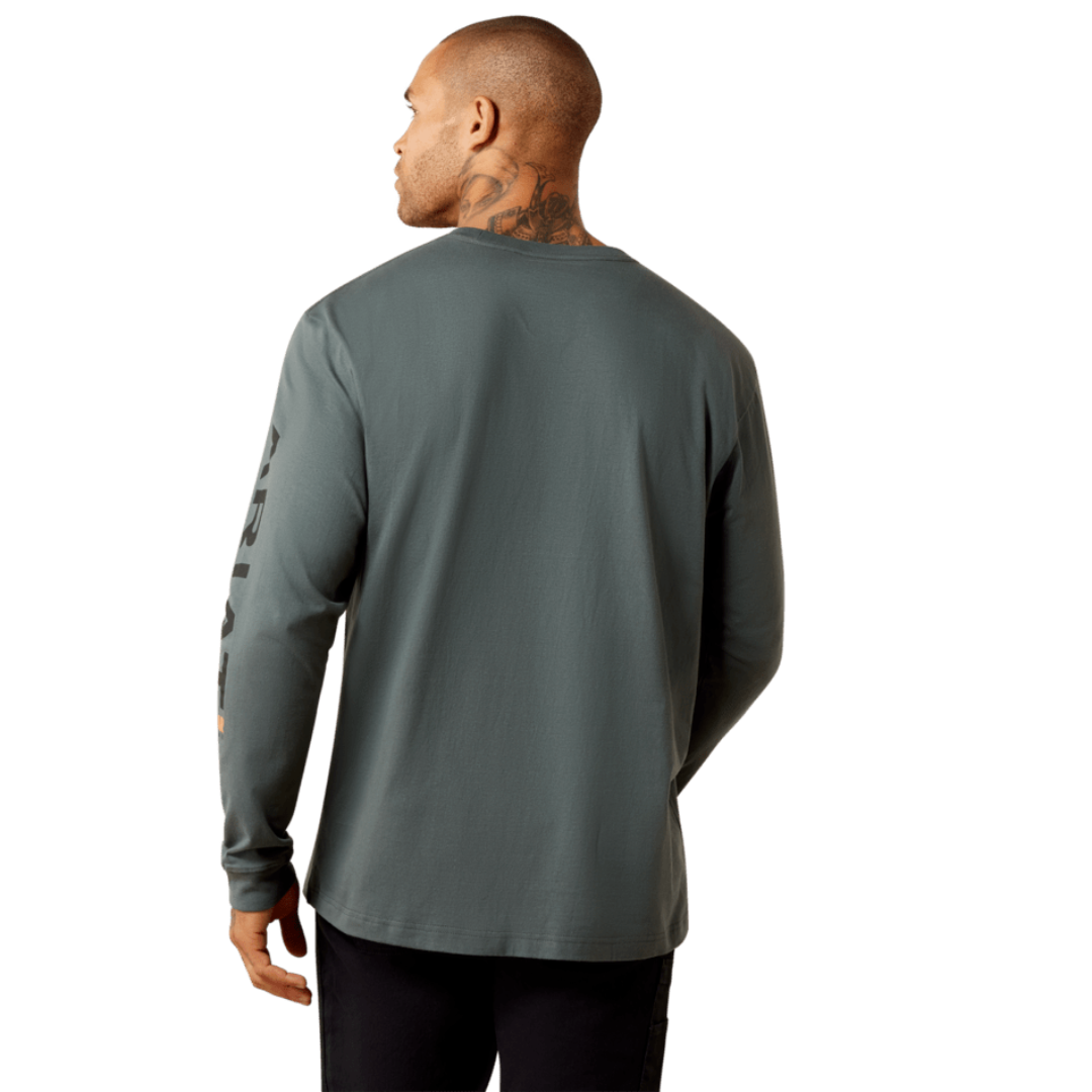Ariat Men's Rebar Cotton Strong Steel Green Standard Logo Pocket T-Shirt 10078980