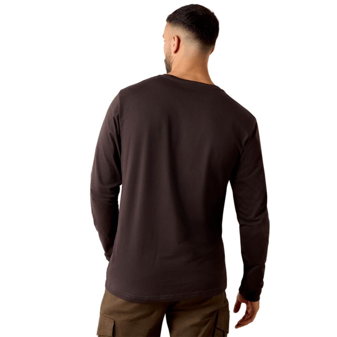 Ariat Men's Rebar Cotton Strong Licorice Standard Logo Pocket T-Shirt 10078943