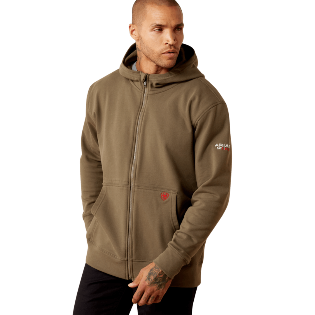 Ariat Men's FR DuraStretch Life on the Line Full Zip Canteen Hoodie 10079106
