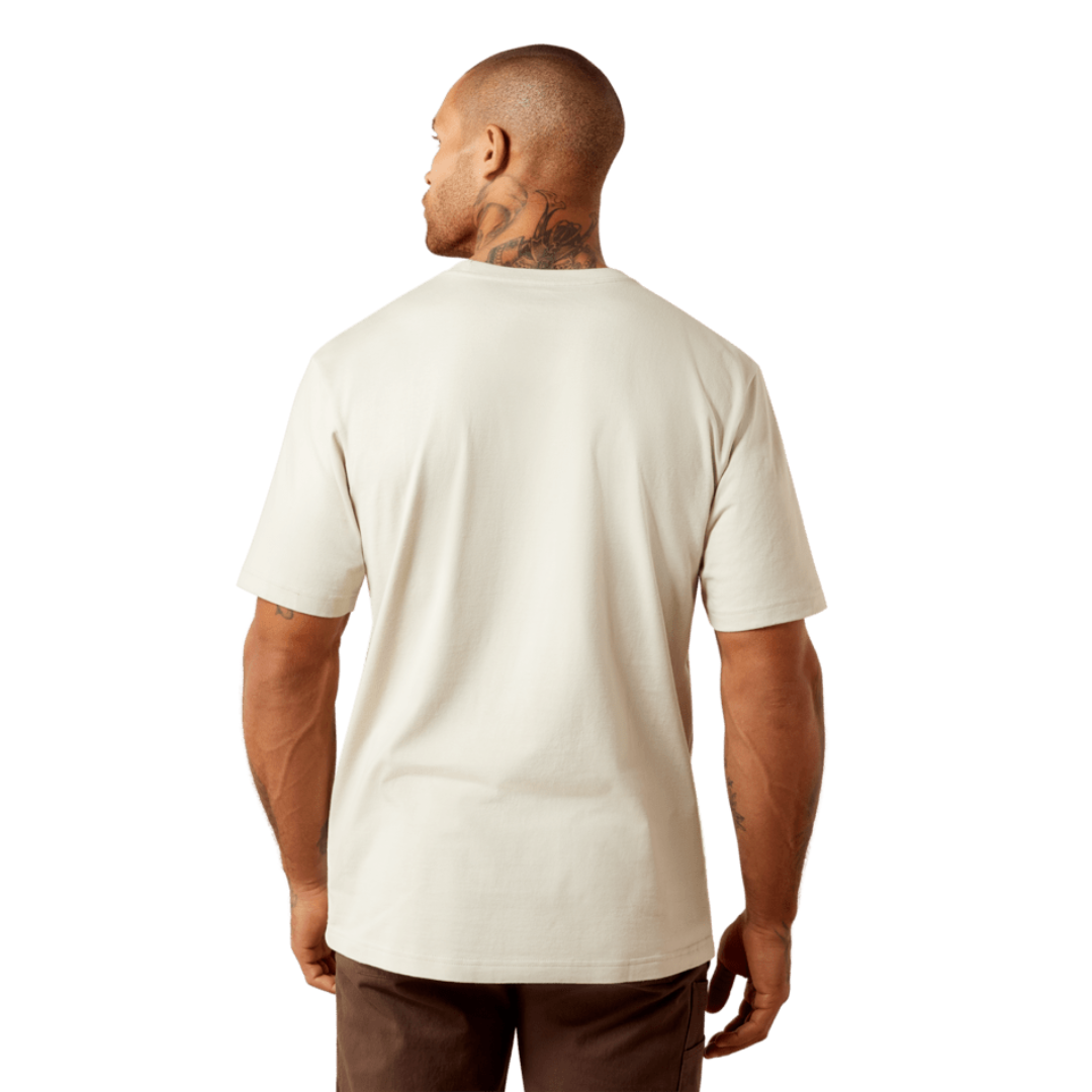 Ariat Men's Rebar Pelican Beige Cotton Strong Standard Pocket T-Shirt 10078927