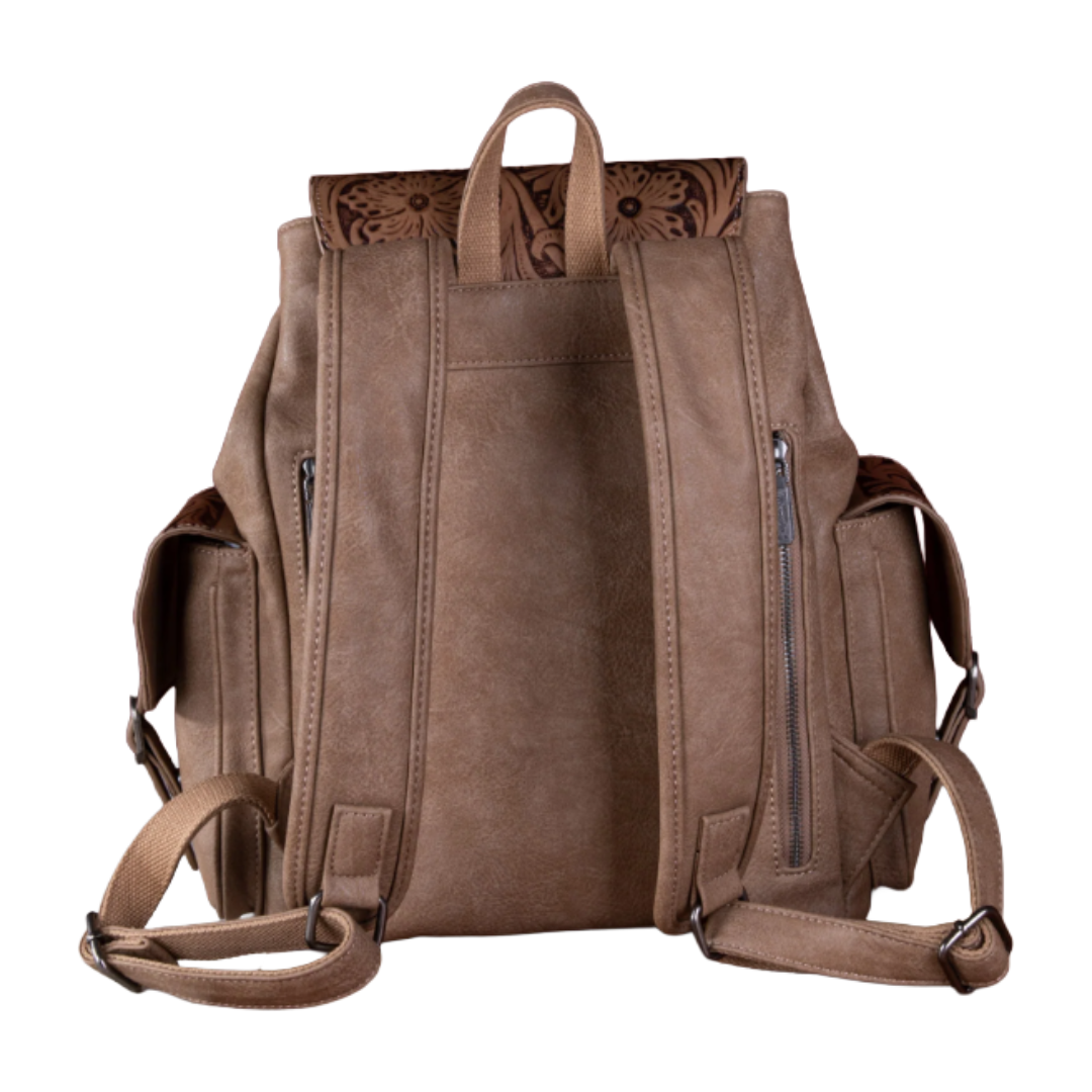 Wrangler Ladies Vintage Floral Tooled Khaki Backpack WG12-9110BKH