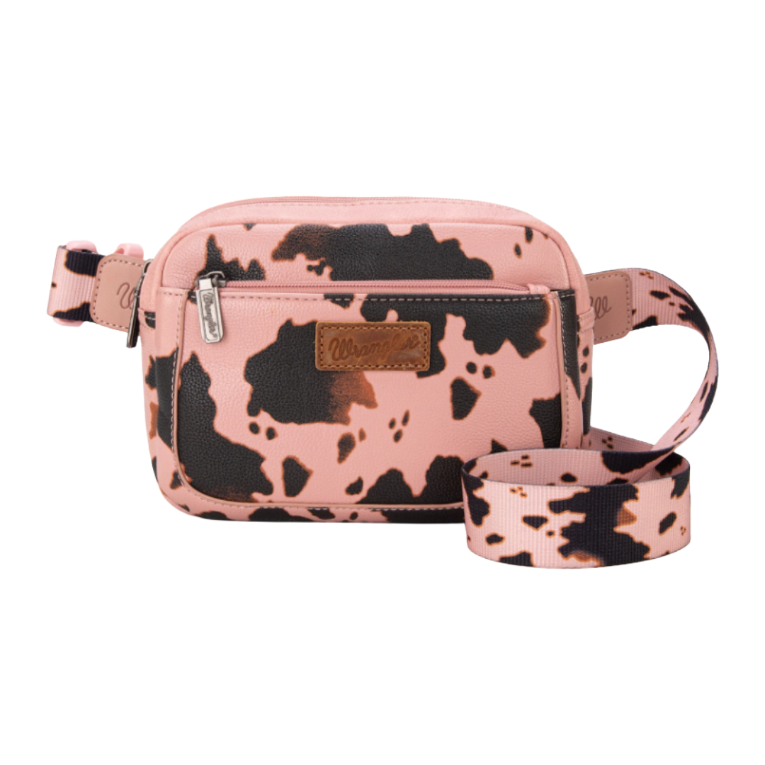 Wrangler Ladies Pink Cow Print Belt Bag WG133-194PK