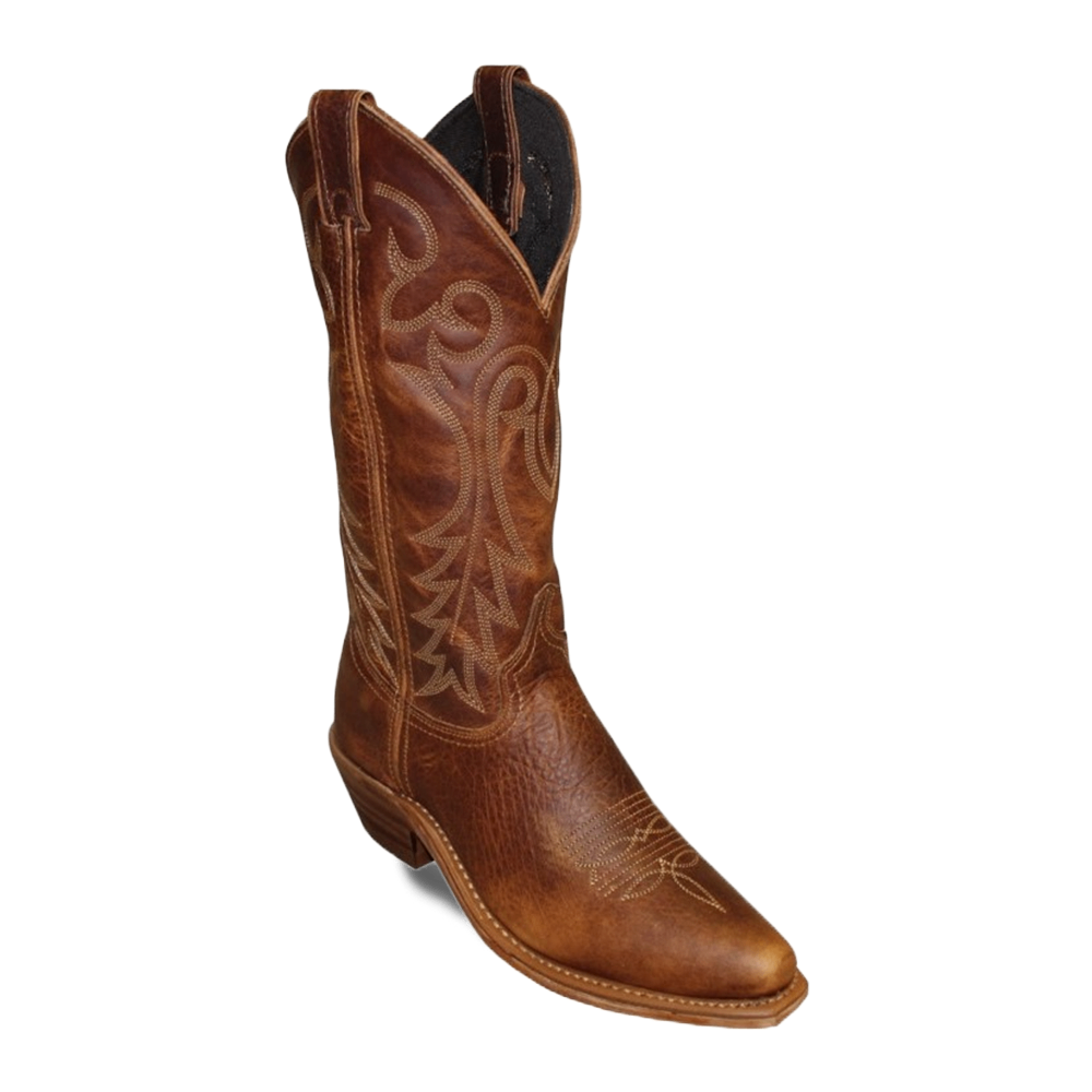 Abilene Ladies Genuine Leather Tan Bison Western Boots 9272