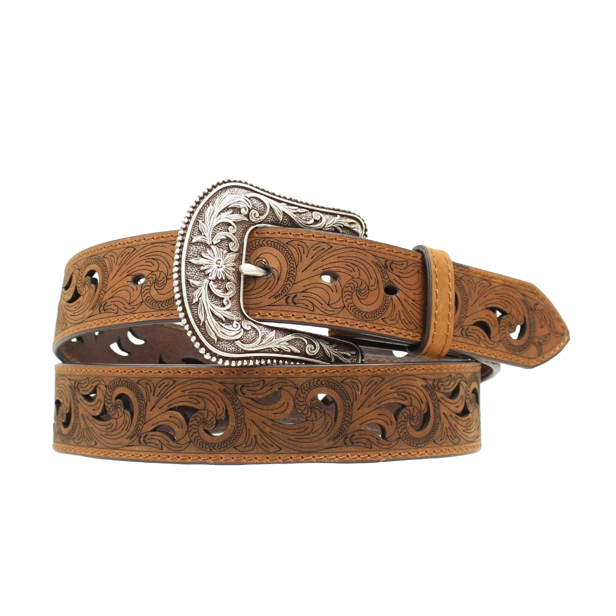 Ariat Ladies Scroll Paisley 1.5" Brown Leather Belt A1514802