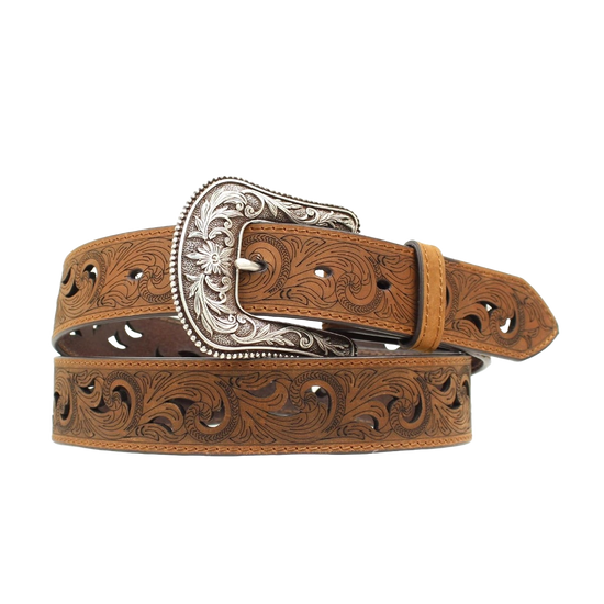 Ariat Ladies Scroll Paisley 1.5" Brown Leather Belt A1514802