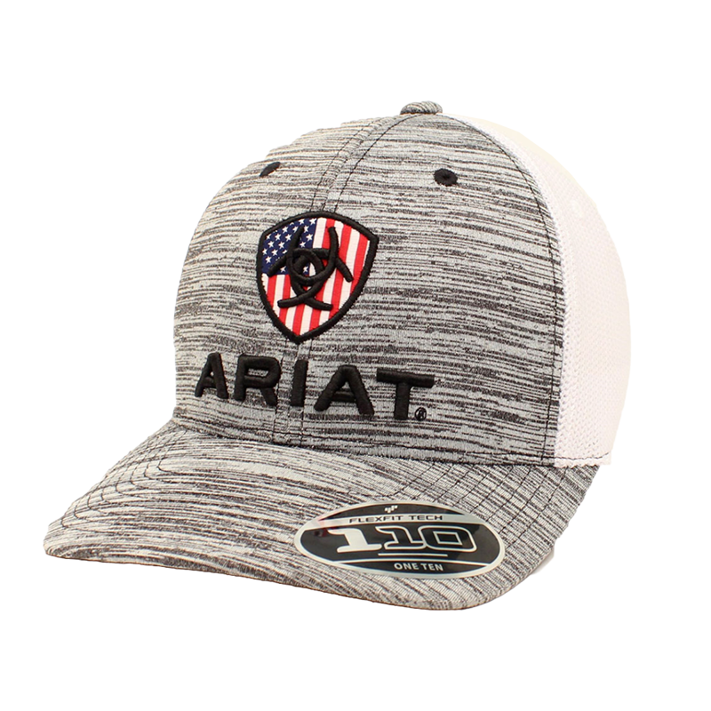 Ariat® Men's Grey Flex Fit USA Snapback Ball Cap A300005906