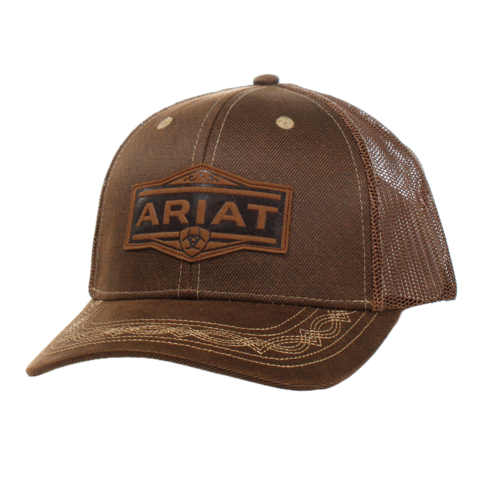 Ariat Men's Vintage Logo Patch Brown Snapback Hat A300062902