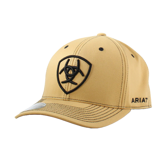 Ariat Men's Shield Logo Tan Flexfit Hat A300064108
