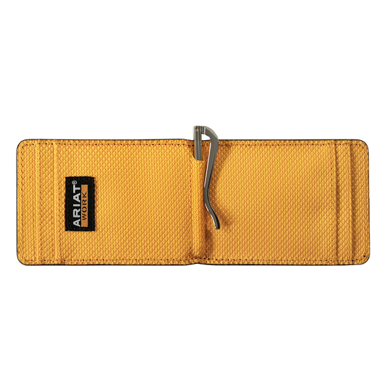 Ariat Men's Grey Bifold Work Moneyclip Wallet A3402706