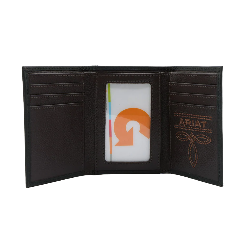 Ariat® Men's Logo Black Tri-Fold Wallet A3545901