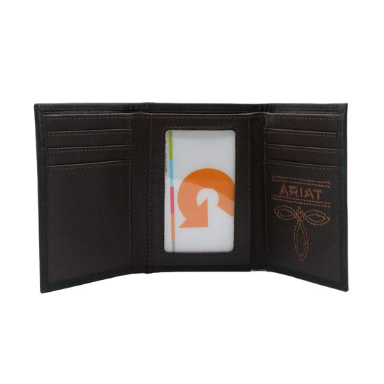 Ariat® Men's Logo Black Tri-Fold Wallet A3545901