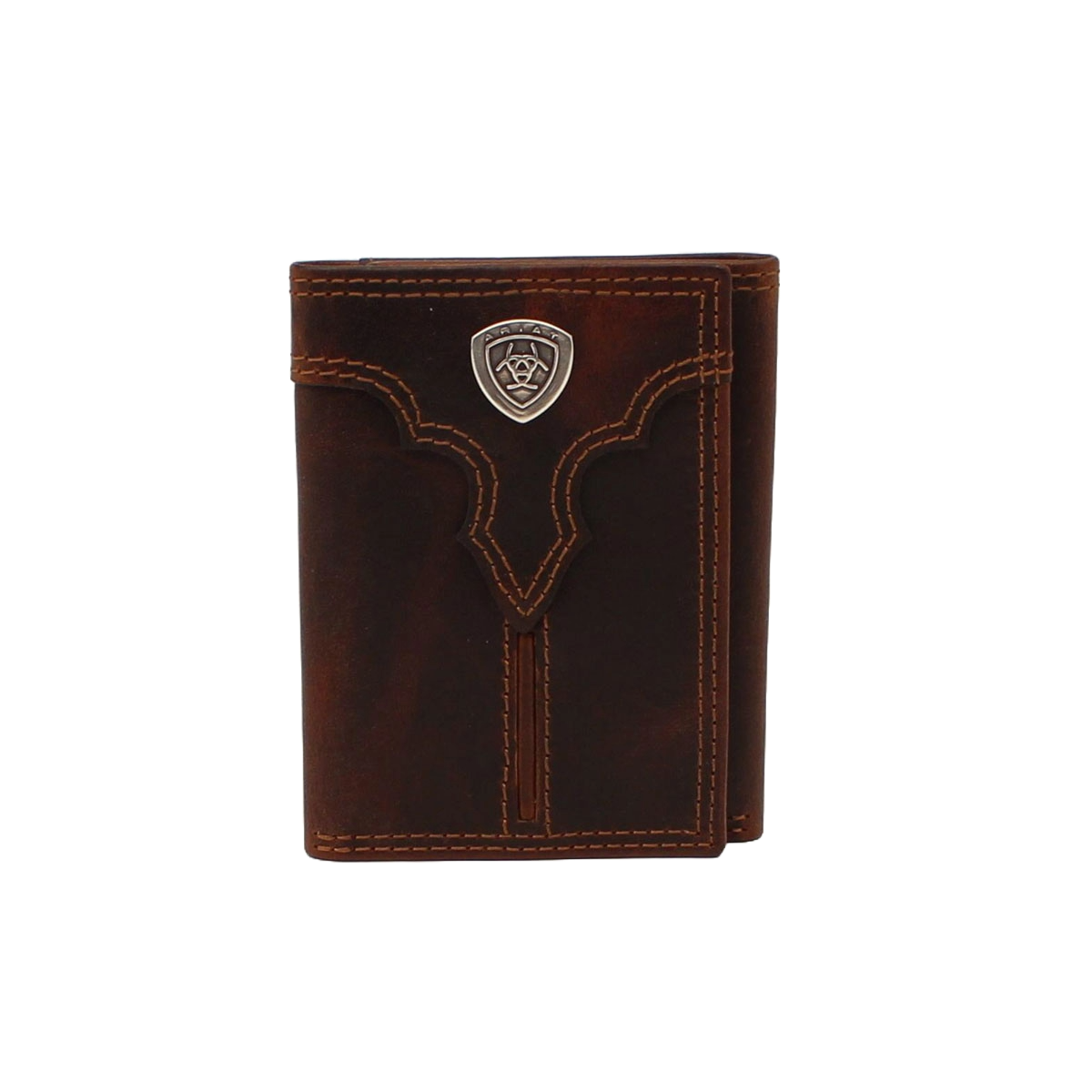 Ariat® Men's Brown Center Bump Shield Trifold Wallet A3550102