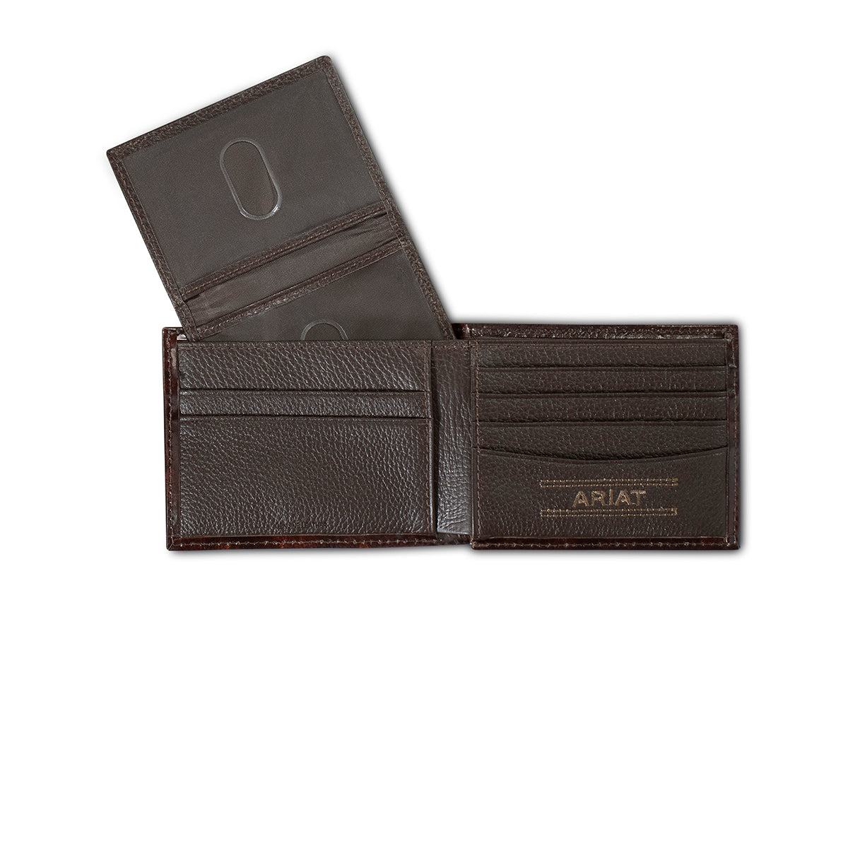 Ariat Men's Brown Floral Embossed Leather Bifold Wallet A3557602