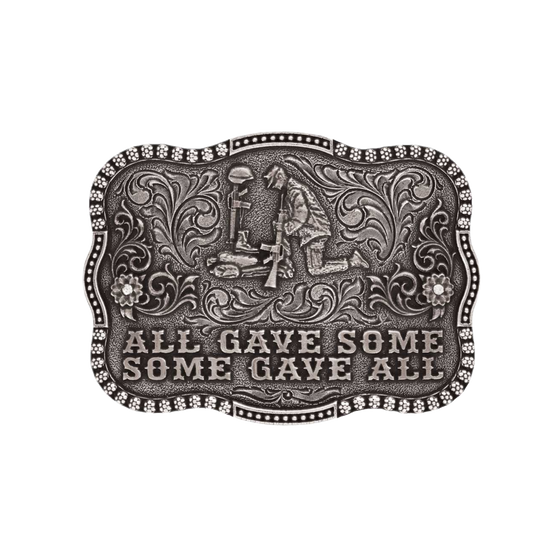 Montana Silversmiths All Gave Some Remembrance Silver Buckle A827