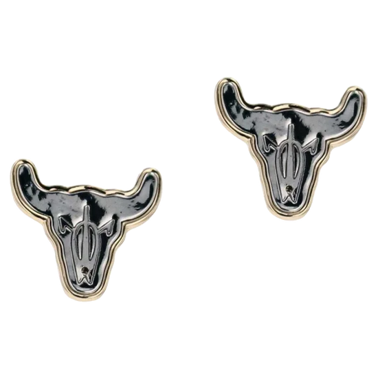 Montana Silversmiths Ladies Live Longhorn Attitude Silver Stud Earrings AER5737