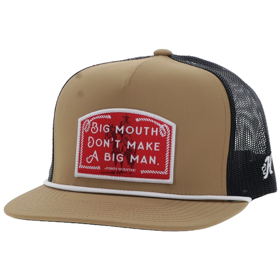Hooey Men's Big Mouth Don't Make A Big Man Tan Trucker Cap 2567T-TNBK
