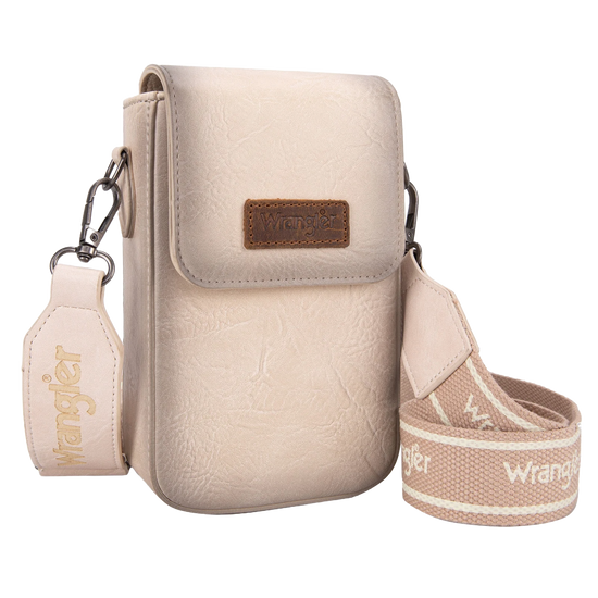 Wrangler Ladies Tan Cell Phone Purse With Back Card Slots Crossbody Bag WG118-204TN
