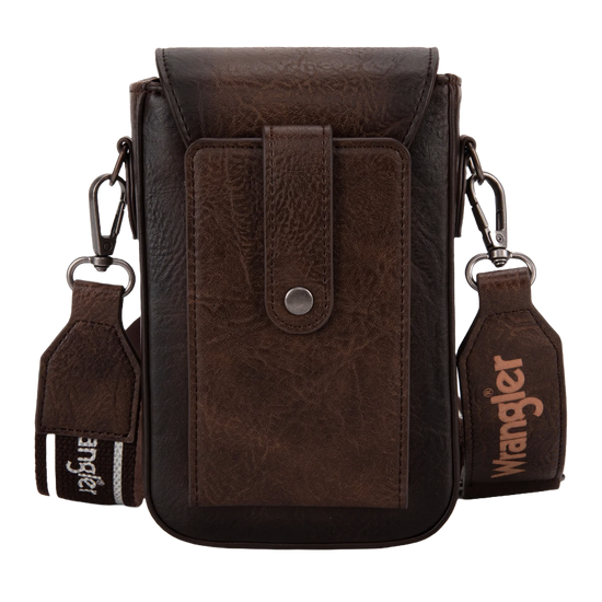 Wrangler Ladies Coffee Cell Phone Purse With Back Card Slots Crossbody WG118-204CF