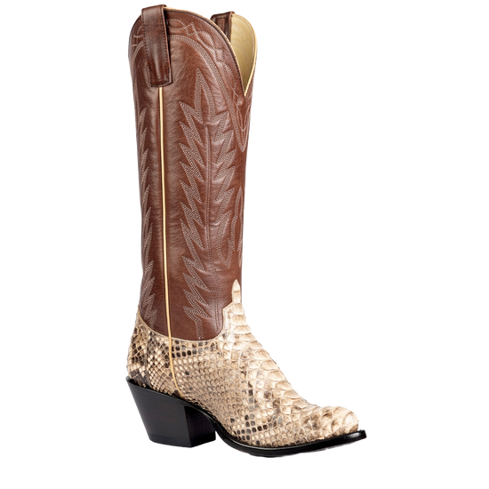 Macie Bean Ladies Mink Python Coffee Brown Western Boots M4003