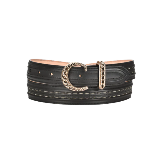 Cuadra Ladies Handwoven Black Western Belt BC295
