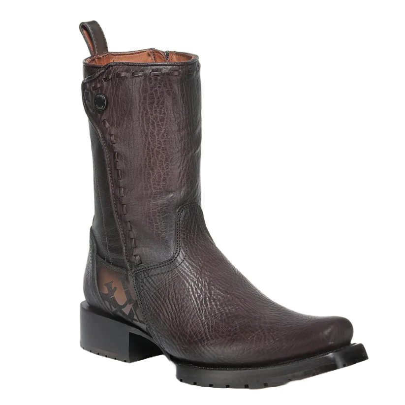 Cuadra Men's Urban Engraved Graphic Chocolate Brown Western Boot CU939