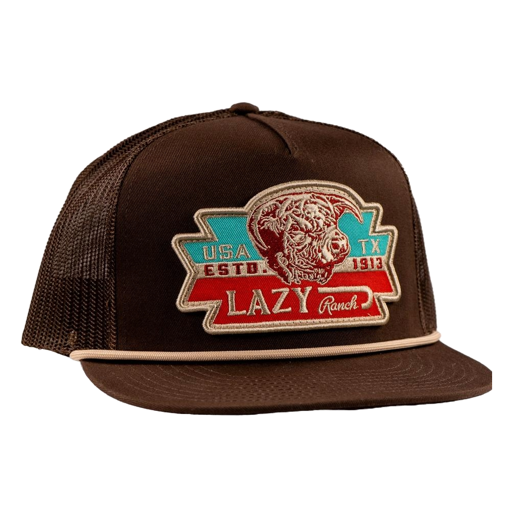 Lazy J Ranch Brown El Rancho Classic Rope Trucker Hat BROWN4-ELRNCHO-RWB