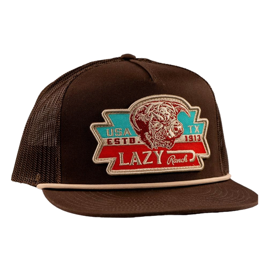 Lazy J Ranch Brown El Rancho Classic Rope Trucker Hat BROWN4-ELRNCHO-RWB