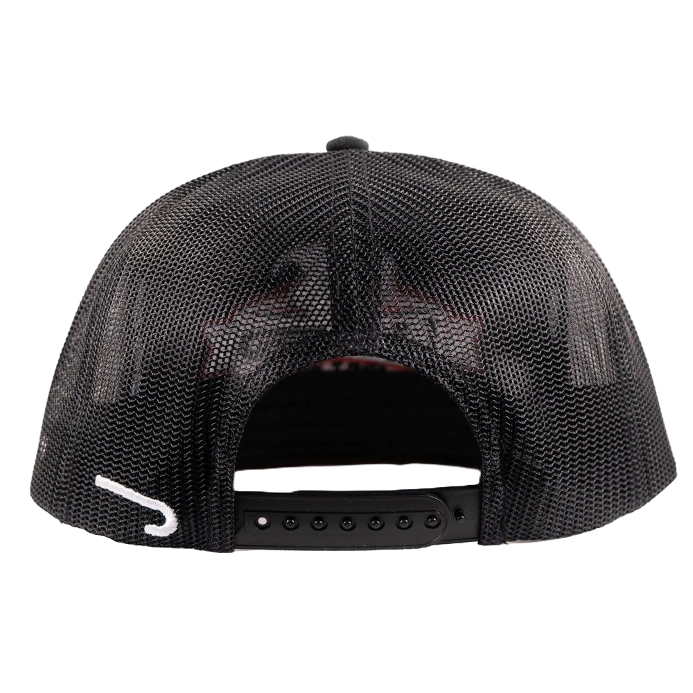 Lazy J Ranch Black Domino Classic Rope Trucker Hat BLKBLK4-DMNO-RED