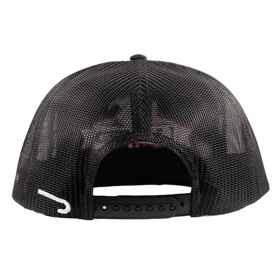 Lazy J Ranch Black Domino Classic Rope Trucker Hat BLKBLK4-DMNO-RED