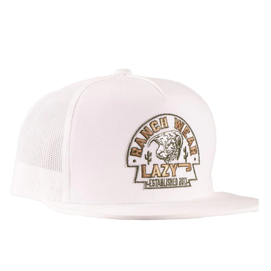 Lazy J Ranch White Olive Arrowhead Classic Trucker Hat WHITE4-AH-OLV