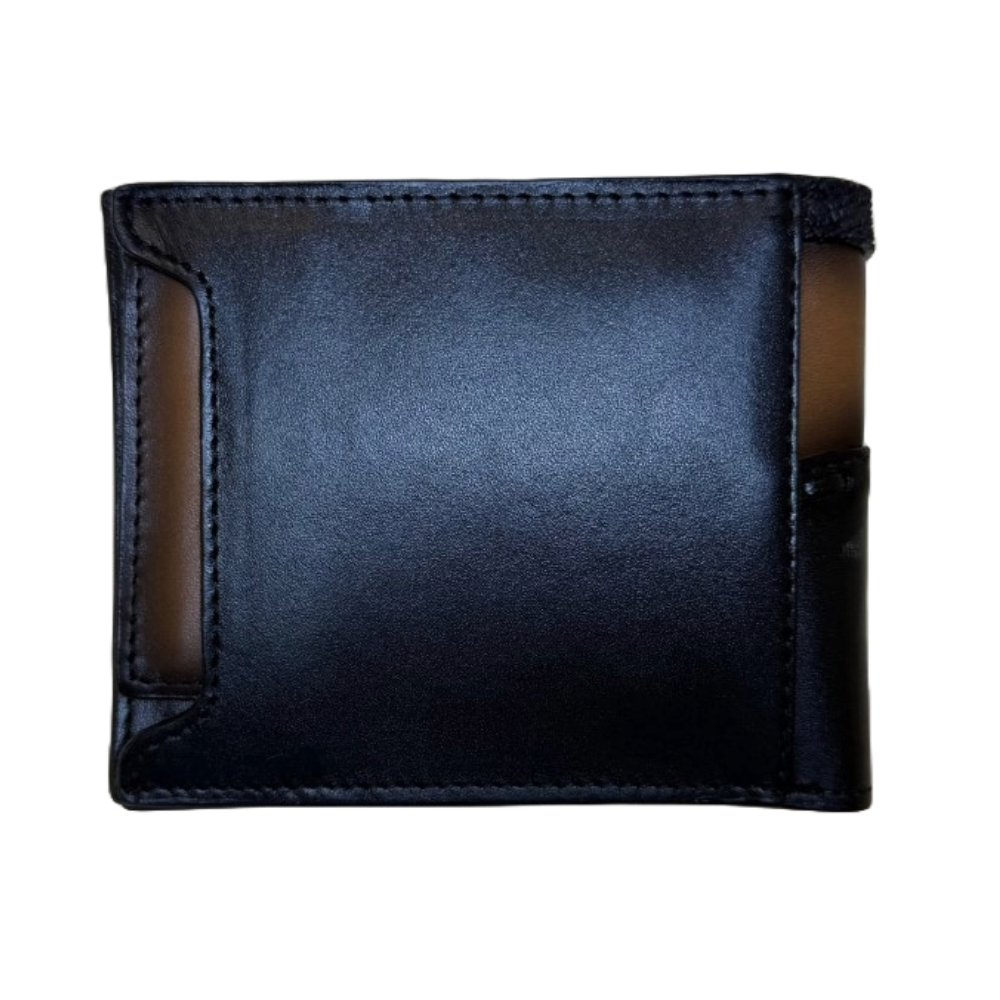 Cuadra Men's Elephant Embroidery & Laser Black Wallet DU616