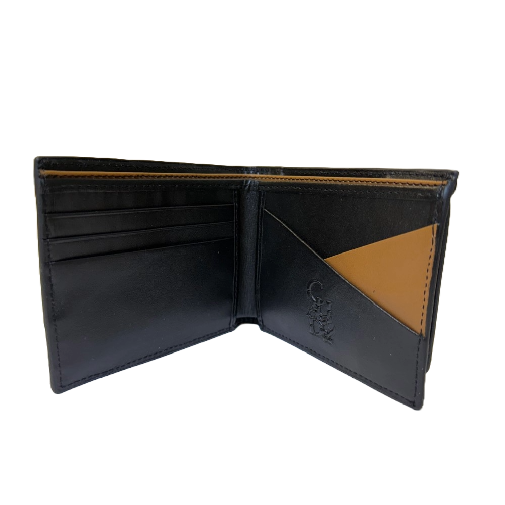 Cuadra Men's Elephant Embroidery & Laser Black Wallet DU616