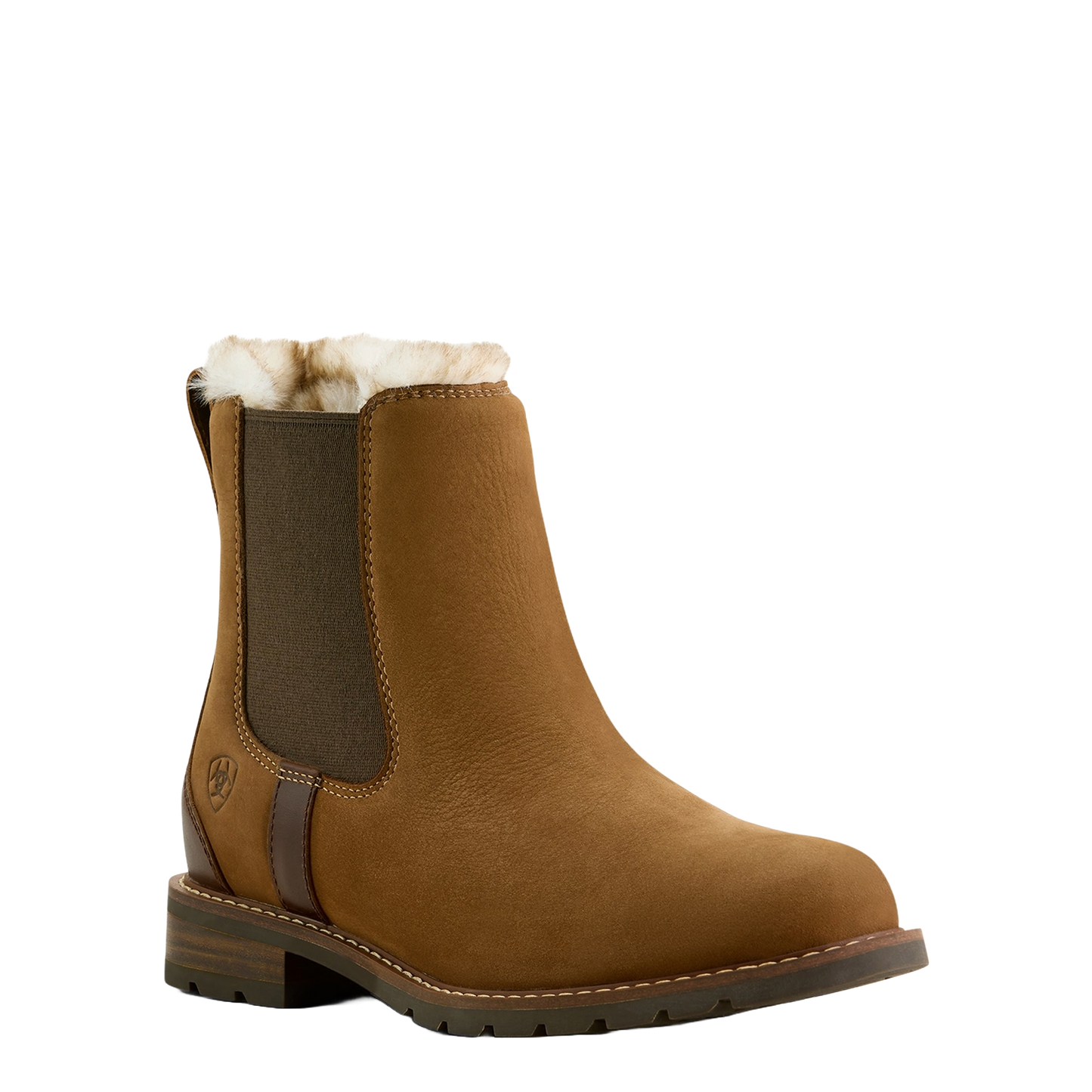 Ariat Ladies Wexford Sherpa Waterproof Amber Brown Chelsea Boots 10063876