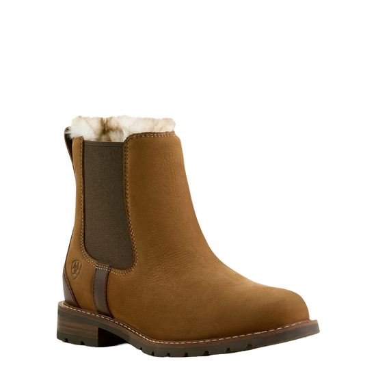 Ariat Ladies Wexford Sherpa Waterproof Amber Brown Chelsea Boots 10063876