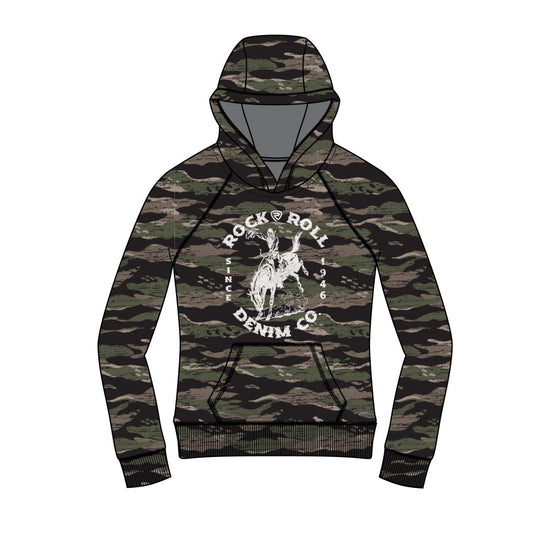 Rock & Roll Denim Youth Boy's Rodeo Graphic Camo Hoodie BB94T07449