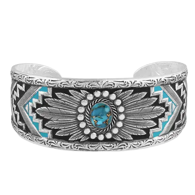 Montana Silversmiths Ladies Blue Spring Turquoise Cuff Bracelet BC5230