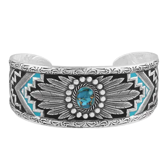 Montana Silversmiths Ladies Blue Spring Turquoise Cuff Bracelet BC5230