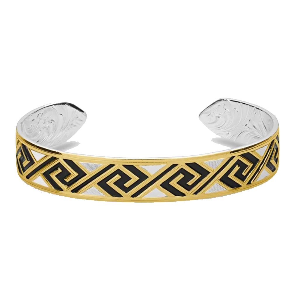 Montana Silversmiths Ladies Southwestern Journey Black & Gold Cuff Bracelet BC5593