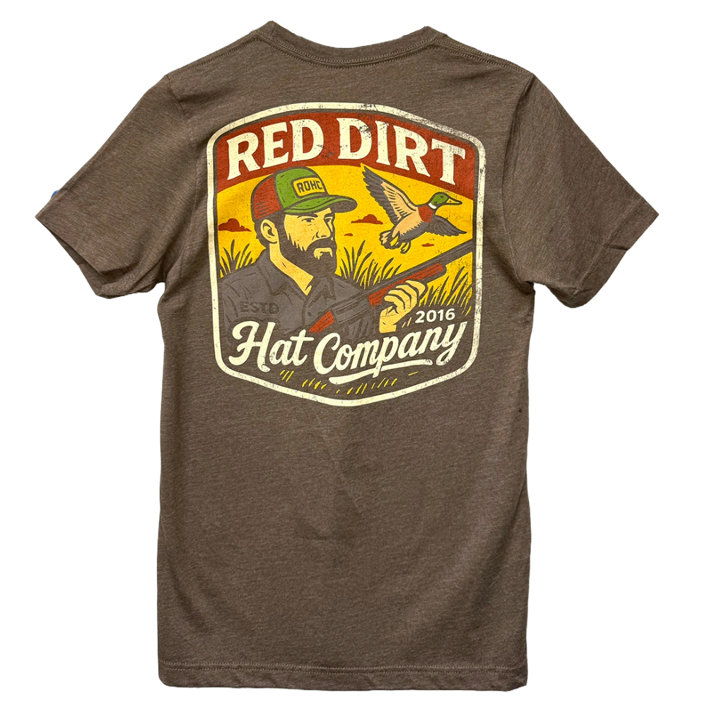 Red Dirt Men's Bird Shot Graphic Brown Heather T-Shirt RDHC-T-198