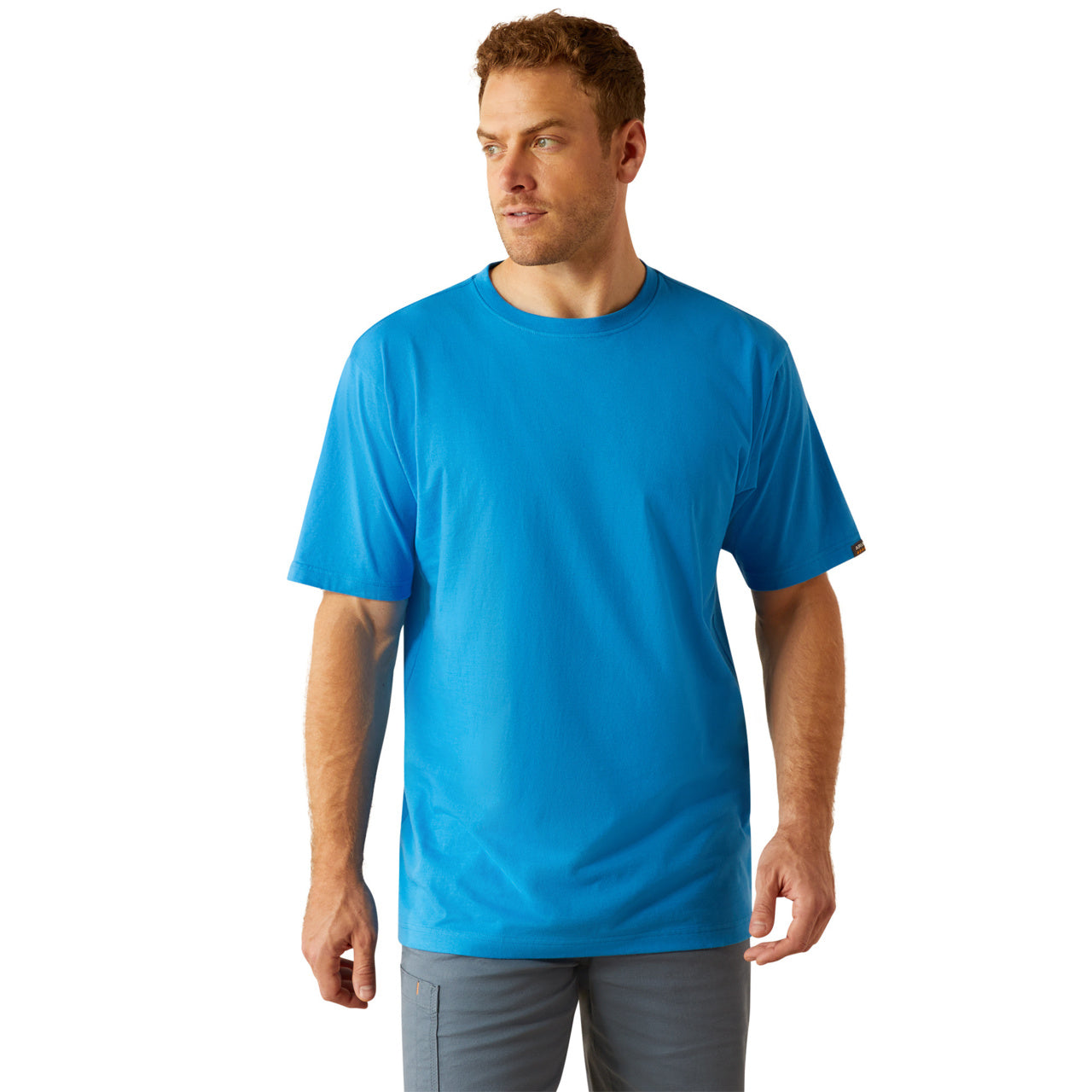 Ariat Men's Rebar Cotton Strong French Blue Standard T-Shirt 10054632