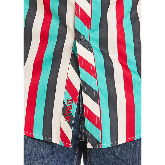 Rock & Roll Denim Men's Dale Brisby Striped Button Down Shirt BMN2S07162