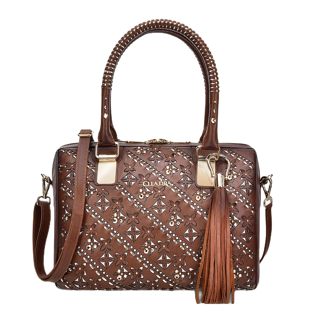 Cuadra Ladies Crystalized Brown Western Handbag DU352