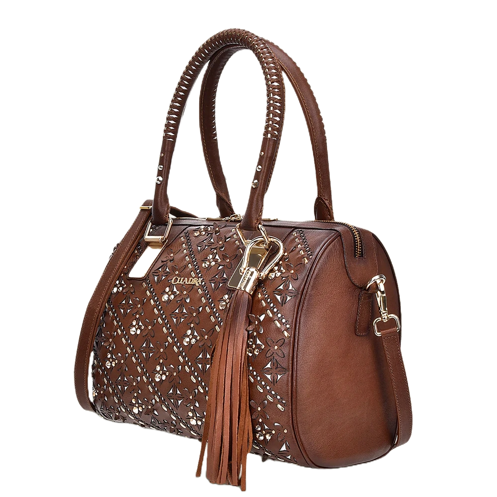 Cuadra Ladies Crystalized Brown Western Handbag DU352