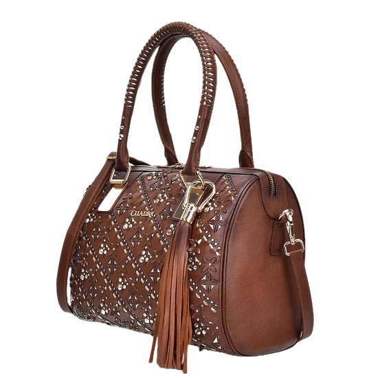 Cuadra Ladies Crystalized Brown Western Handbag DU352