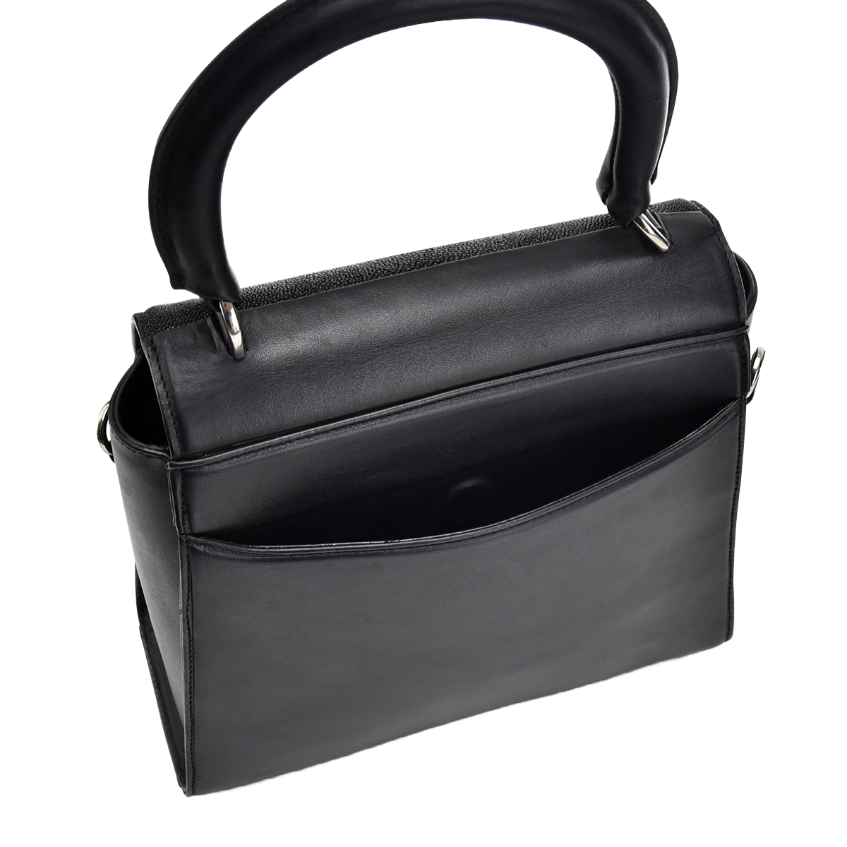 Cuadra Ladies Lasered Stingray Leather Black Bag DU677