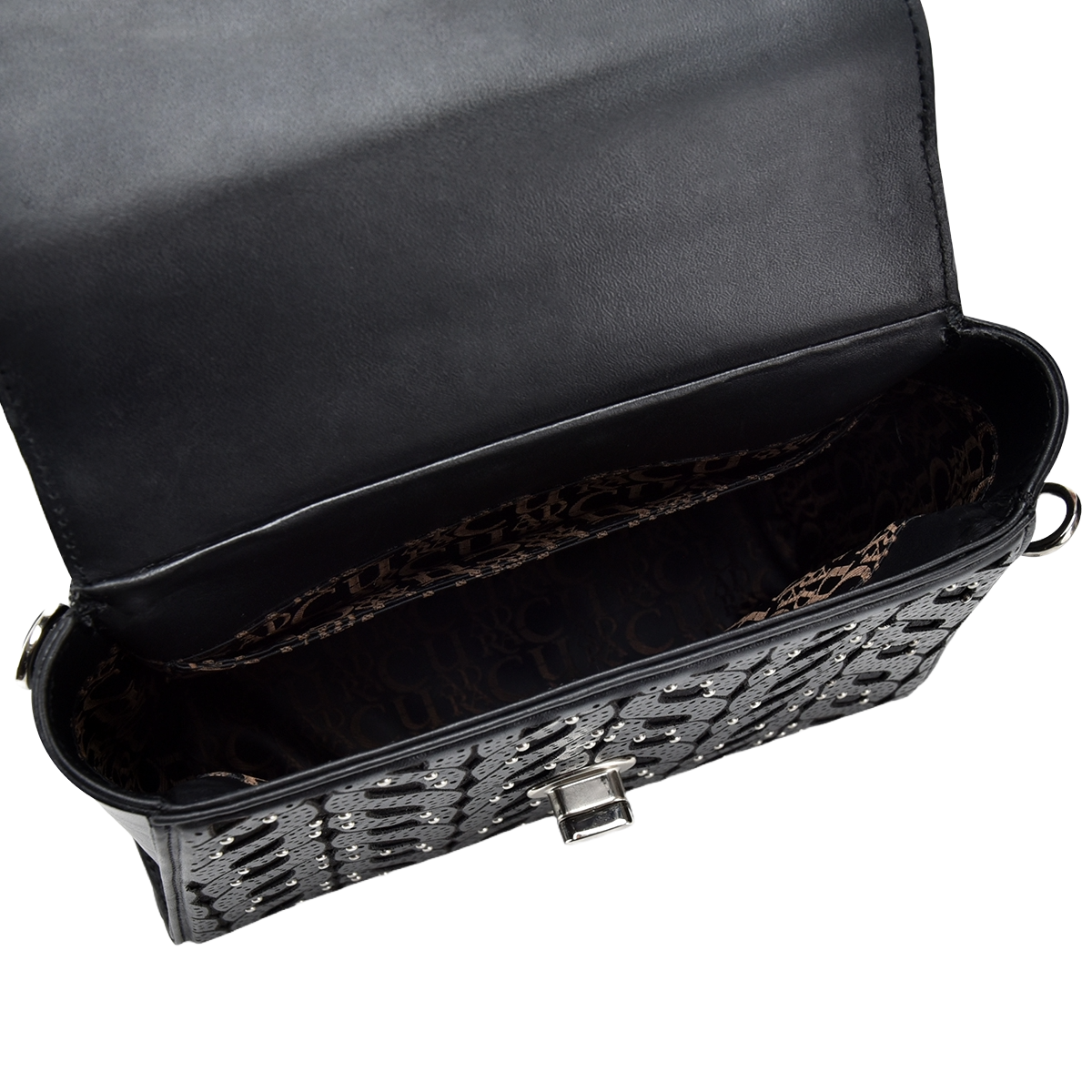 Cuadra Ladies Lasered Stingray Leather Black Bag DU677