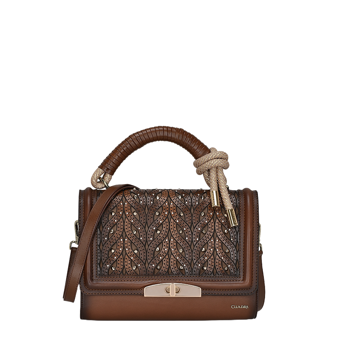 Cuadra Ladies Woven Crystalized Chocolate Brown Bag DU581