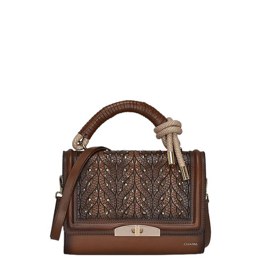 Cuadra Ladies Woven Crystalized Chocolate Brown Bag DU581