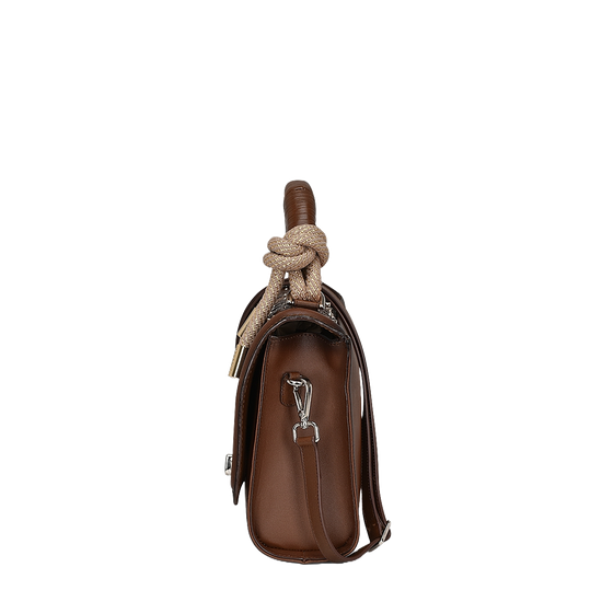 Cuadra Ladies Woven Crystalized Chocolate Brown Bag DU581